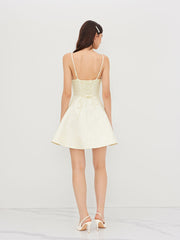 Cowl Neck Floral Lace Up Knotted Mini Dress