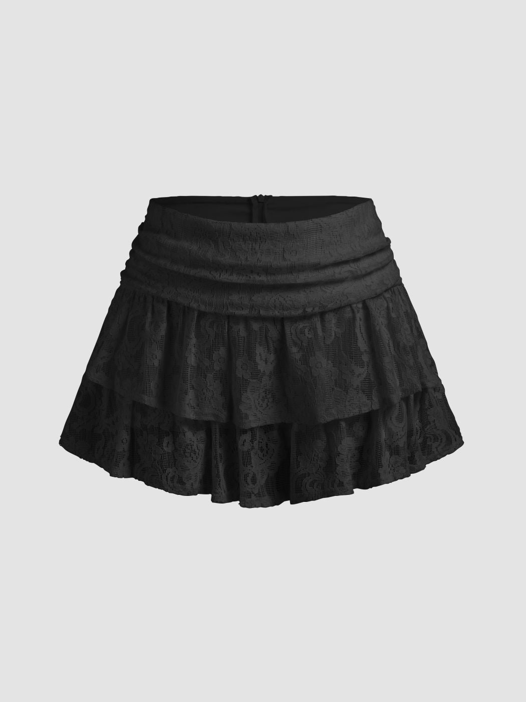 Lace Mid Rise Layered Mini Skirt Curve & Plus