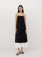 Two-Tone Maxi Slip Dress