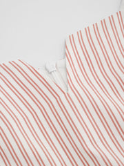 Square Neck Stripe Ruffle Hem Midi Dress
