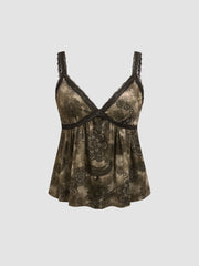 Velvet Sweetheart Aztec Lace Cami Top