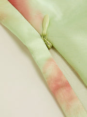 Satin Halter Neckline Floral Bowknot Tank Top