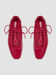 LACE-UP FAUX PATENT LEATHER MARY JANE SHOES