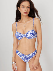 Sweetheart Coconut Tree Ruched Underwire Cheeky Bikini Set