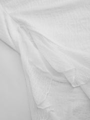 Mesh Texture Drawstring Ruffle Bandeau Top