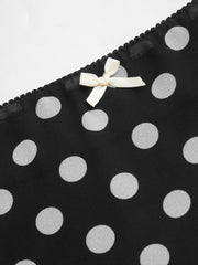 Chiffon Mid Rise Polka Dot Bowknot Mermaid Midi Skirt Curve & Plus