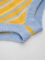 Knit Low Rise Stripe Drawstring Legging Micro Shorts