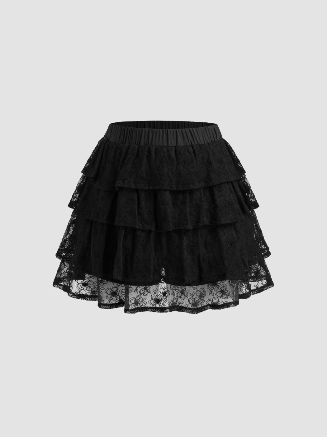 Woven Mid Rise Tiered Mini Skort