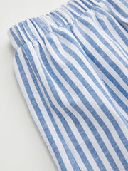 Cotton-blend Mid Rise Elastic Waist Stripe Ruffle Tiered Maxi Skirt