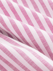 Cotton-blend V-neck Stripe Ruched Dolman Sleeve Shirt