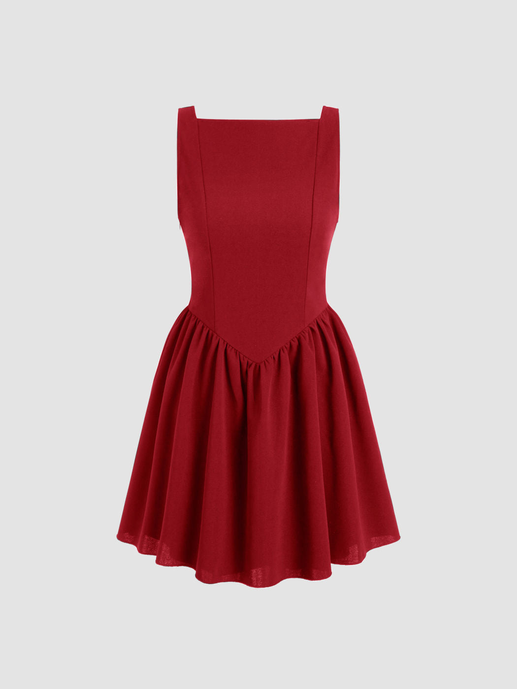 Square Neck Ruffle Mini Dress