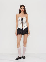 Two Way Bowknot Texture Knotted Split Bandeau Top
