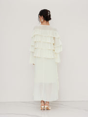Chiffon Layered Ruffle Knotted Maxi Dress & Slip Dress