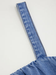 Denim Ruched Maxi Dress