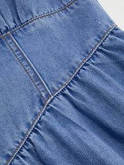 Denim Ruched Maxi Dress