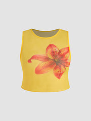 Knotted Triangle Tie Side Bikini Set & Flower Cover Up Top Curve & Plus