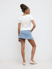 Cotton-blend U-neckline Baby Tee