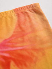Mesh Low Rise Floral Mini Skirt