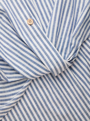 Cotton-blend Collar Stripe Twist Shirt Curve & Plus