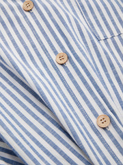 Cotton-blend Collar Stripe Twist Shirt Curve & Plus
