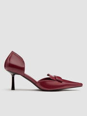 POINTED TOE FAUX LEATHER HEELS