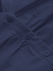 100% Cotton Polo V-neck Ruched Short Sleeve Shirt