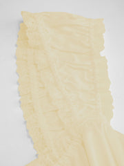 Satin Square Neck Lettuce Trim Ruffle Hem Knotted Mini Dress Curve & Plus