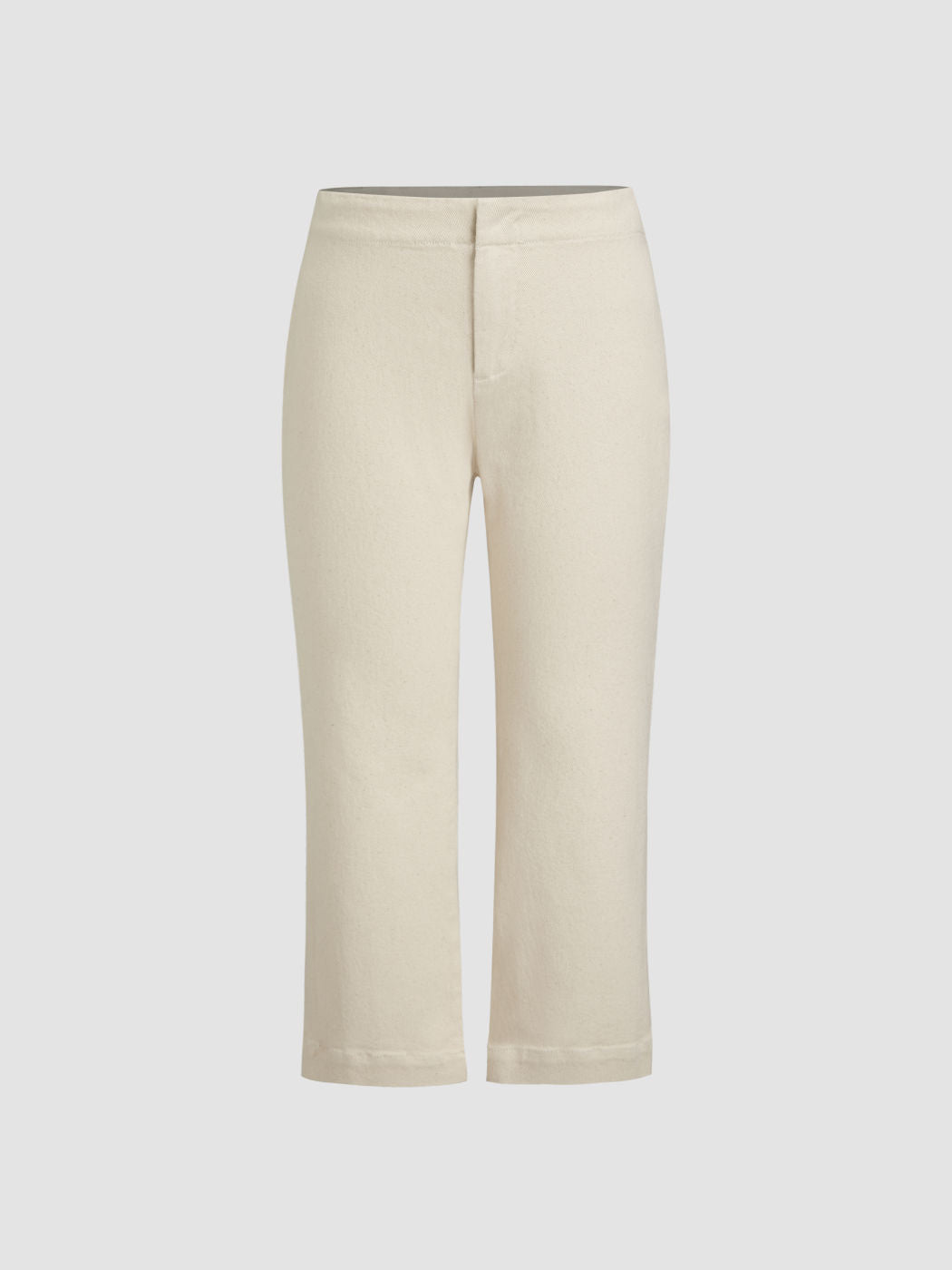 Stretch Denim Low Rise Straight Leg Capri Jeans
