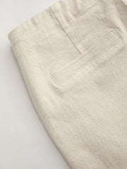 Stretch Denim Low Rise Straight Leg Capri Jeans