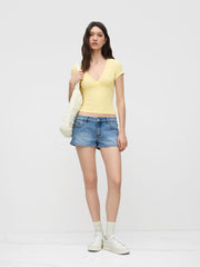 V-neck Short Sleeve Top