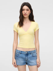 V-neck Short Sleeve Top