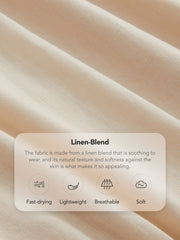 Linen-blend Polo Elastic Waist Romper