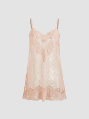 Two Pieces Mesh V-neck Lace Top & Solid Crop Cami Top