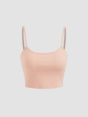 Two Pieces Mesh V-neck Lace Top & Solid Crop Cami Top