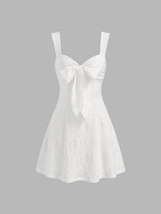 Lace Sweetheart Bowknot Cami Mini Dress