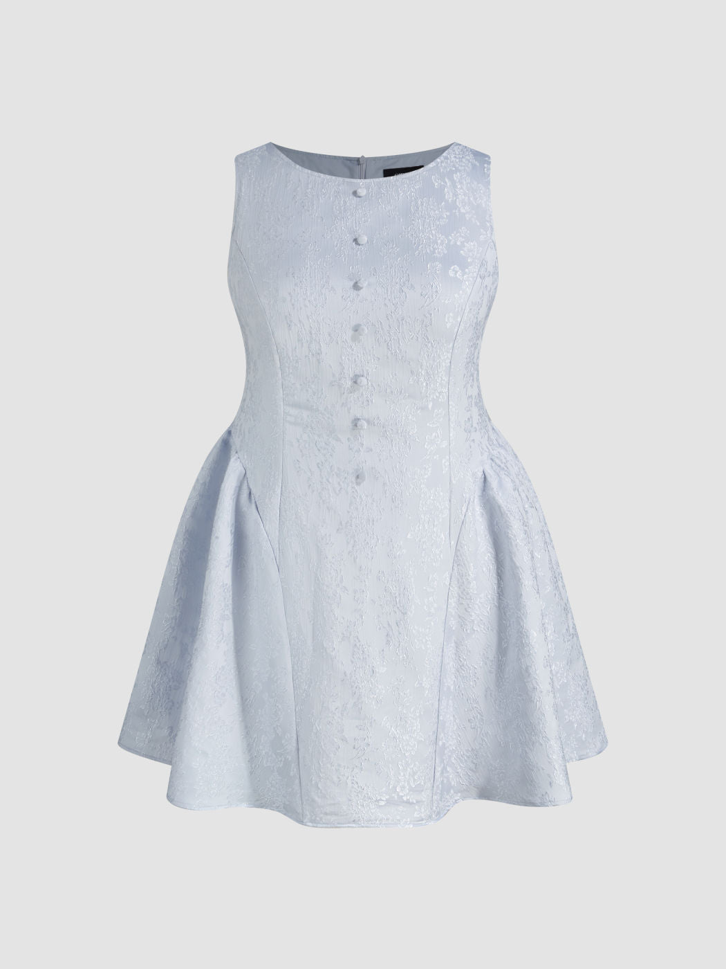 Boat Neck Jacquard Ruffle Mini Dress Curve & Plus