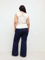 High Stretch Denim Mid Rise Flared Jeans With Belt Curve & Plus