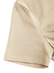 100% Cotton Round Neckline Ruched Asymmetrical Hem Tee