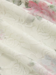 Lace V-neck Floral Ruffle Maxi Dress