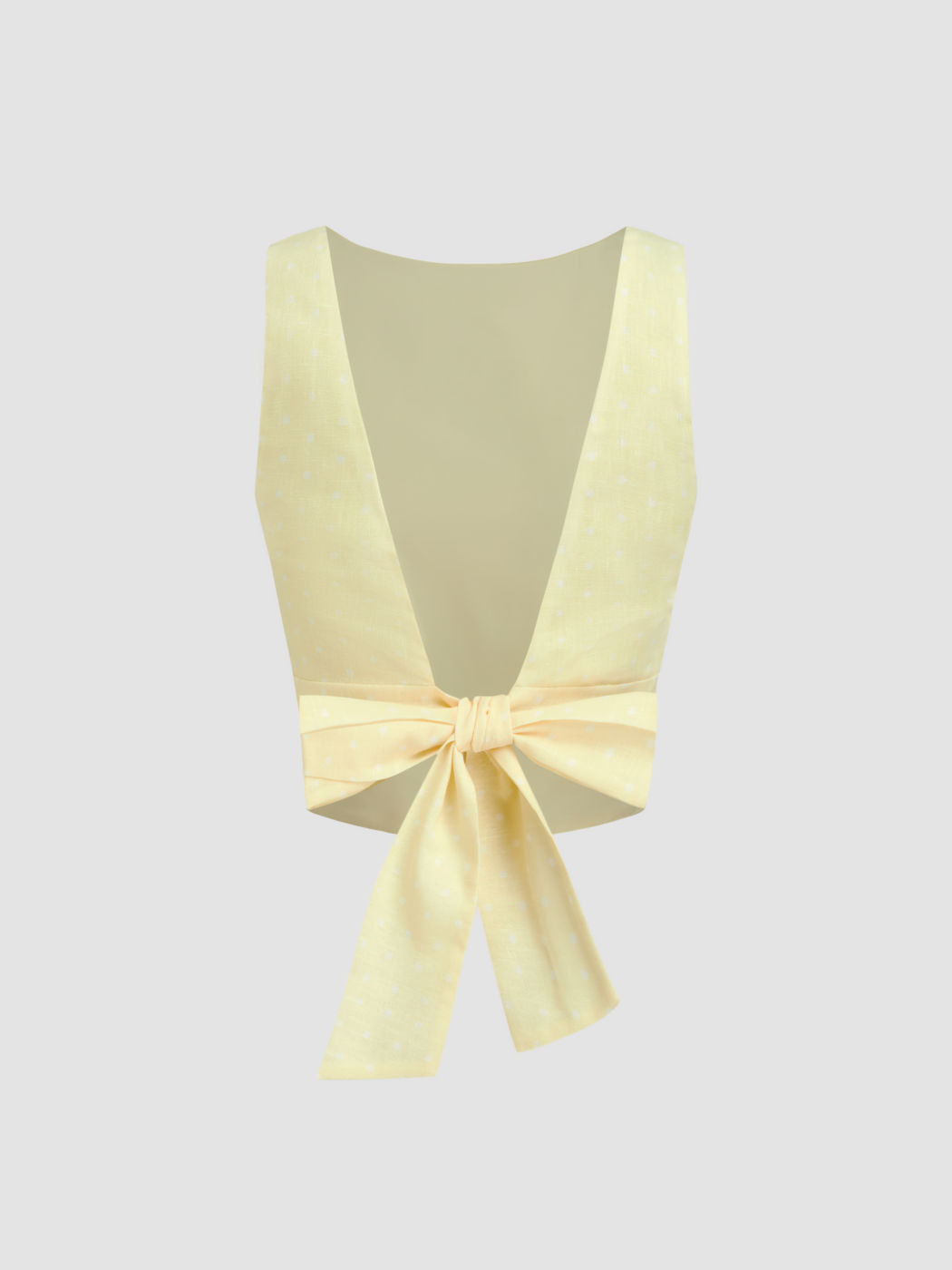 Boat Neck Polka Dot Bowknot Backless Crop Top