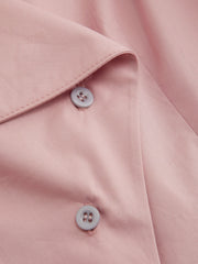 100% Cotton Collar Asymmetrical Button Blouse