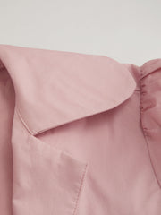 100% Cotton Collar Asymmetrical Button Blouse