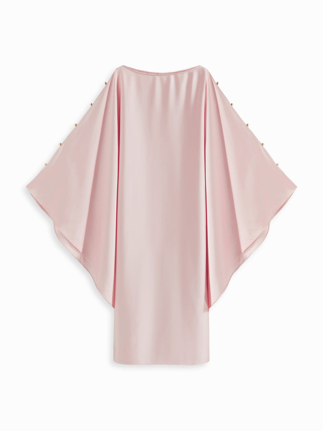 Satin Round Neckline Button Dolman Sleeve Maxi Dress