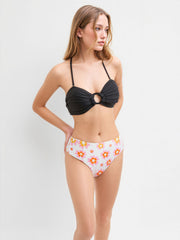 Sweetheart O-Ring Adjustable Top & Floral Cheeky Bikini Bottom
