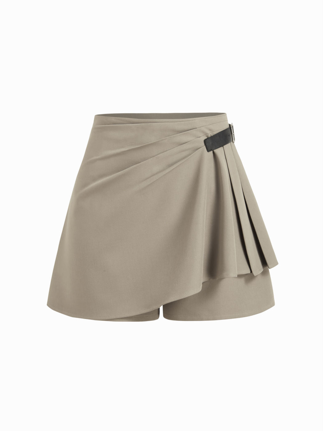 Mid Rise Pleated Belted Mini Skort
