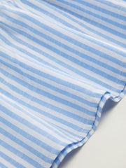 Cotton-blend Stripe Tie Front Bow Blouse