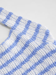 Cotton-blend Halter Neckline Stripe Texture Tank Top