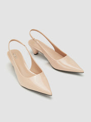 POINTED-TOE SLINGBACK KITTEN HEELS