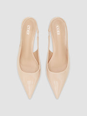 POINTED-TOE SLINGBACK KITTEN HEELS