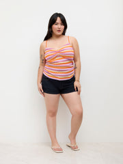 Boho Square Neck Stripe Cami Top